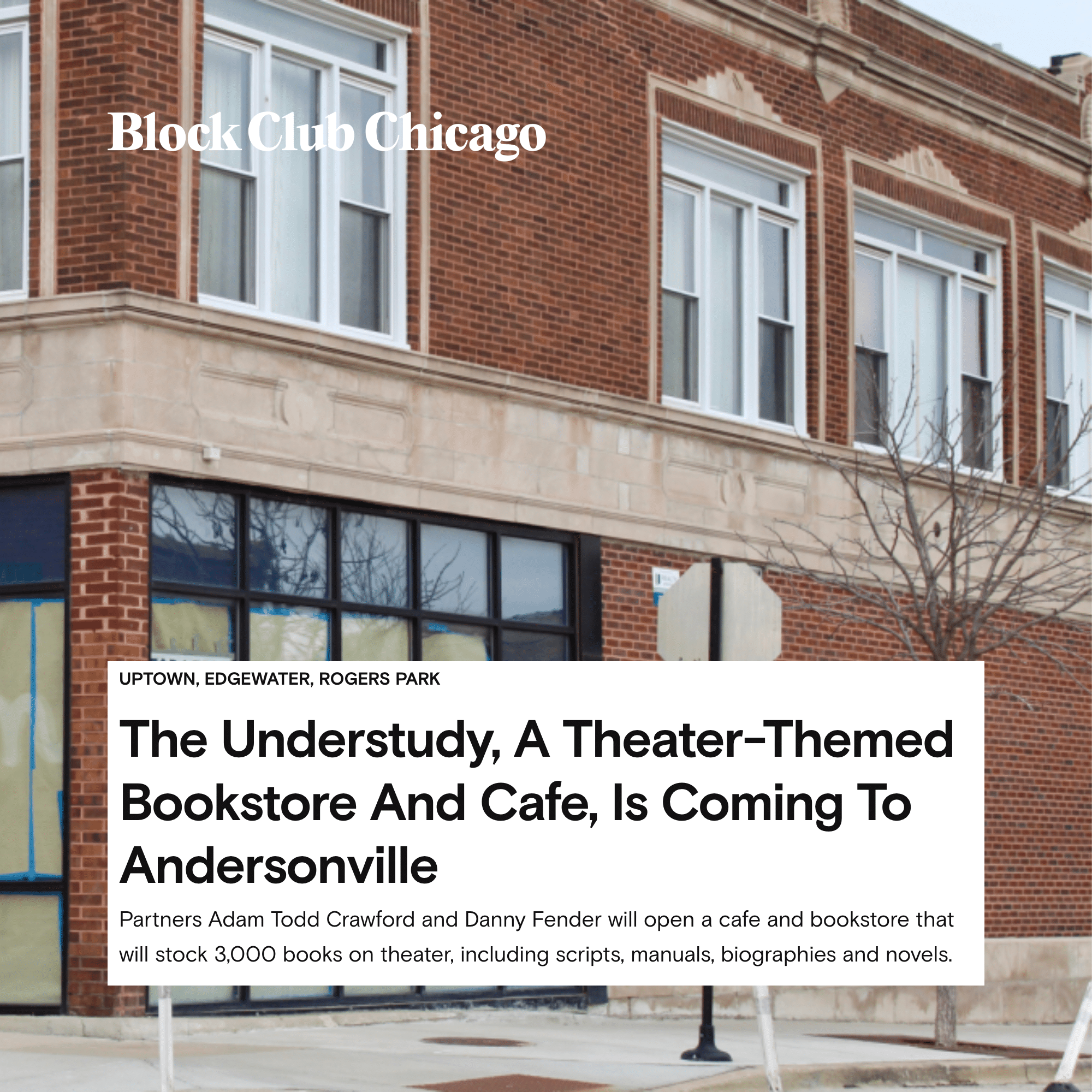 The Understudy, A Theater-Themed Bookstore And Cafe, Is Coming To Andersonville